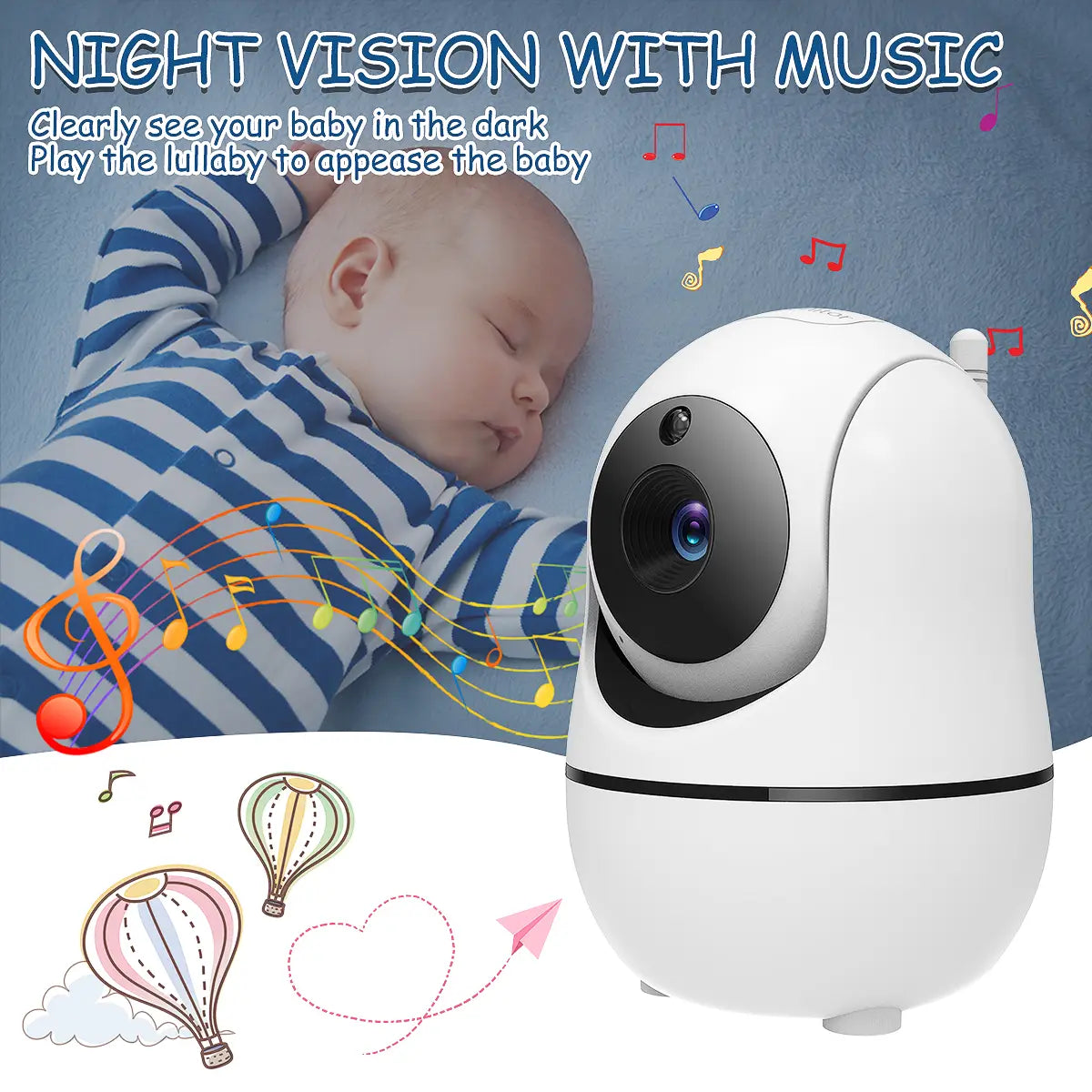 Baby Monitor With Camera 2.4ghz 3.5-inch Lcd Digital Screen