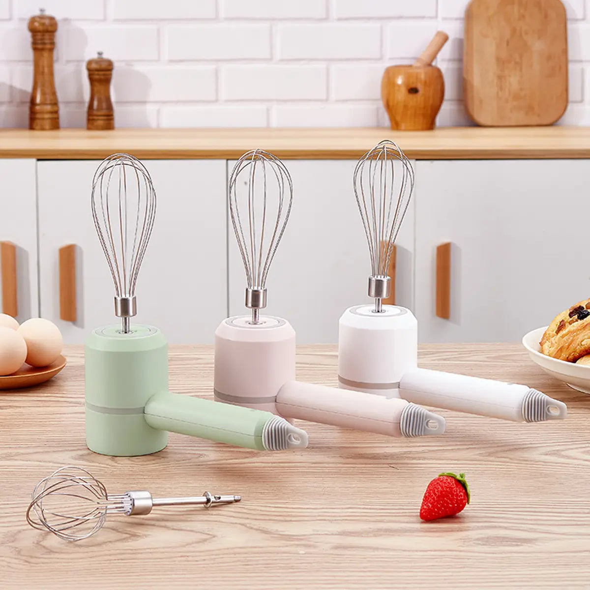 Wireless Hand Mixer 3 Speeds Double Stirring Head Design