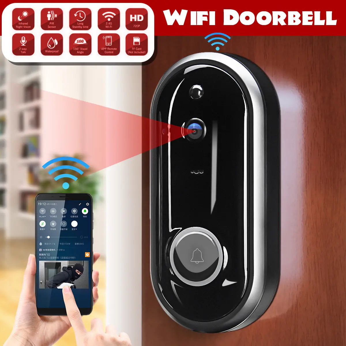 Video Doorbell Camera Wireless Wifi Security Phone Ring Door