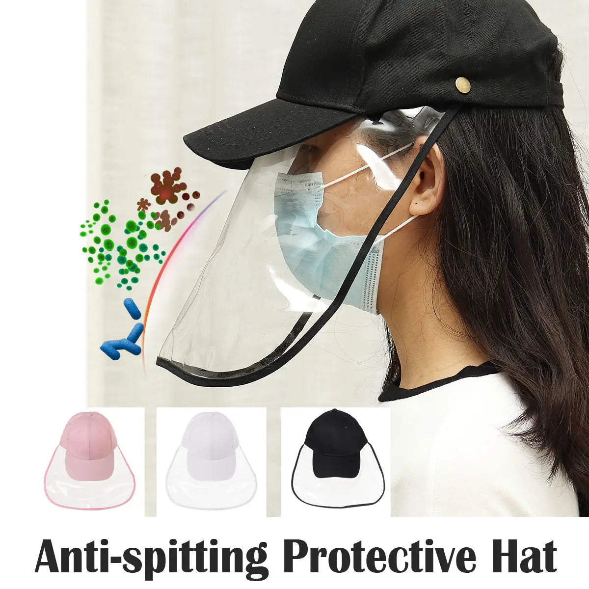 Clear Full Face Hat Waterproof Cover Mask Cap Shield