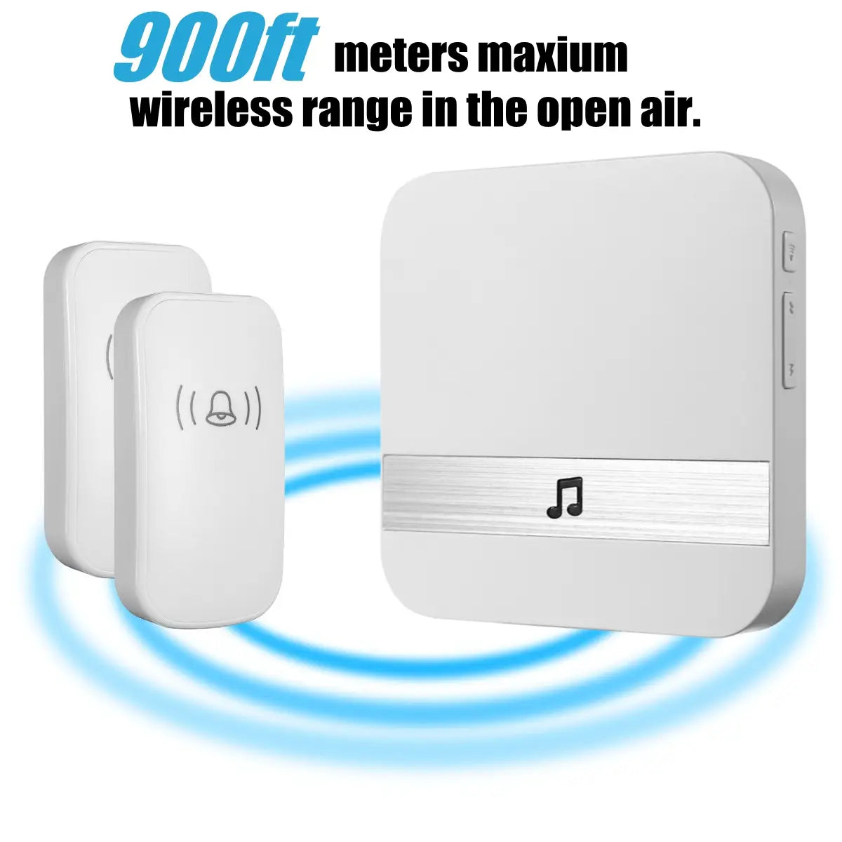 300m Waterproof Led Wireless Doorbell 52 Songs Chime Door