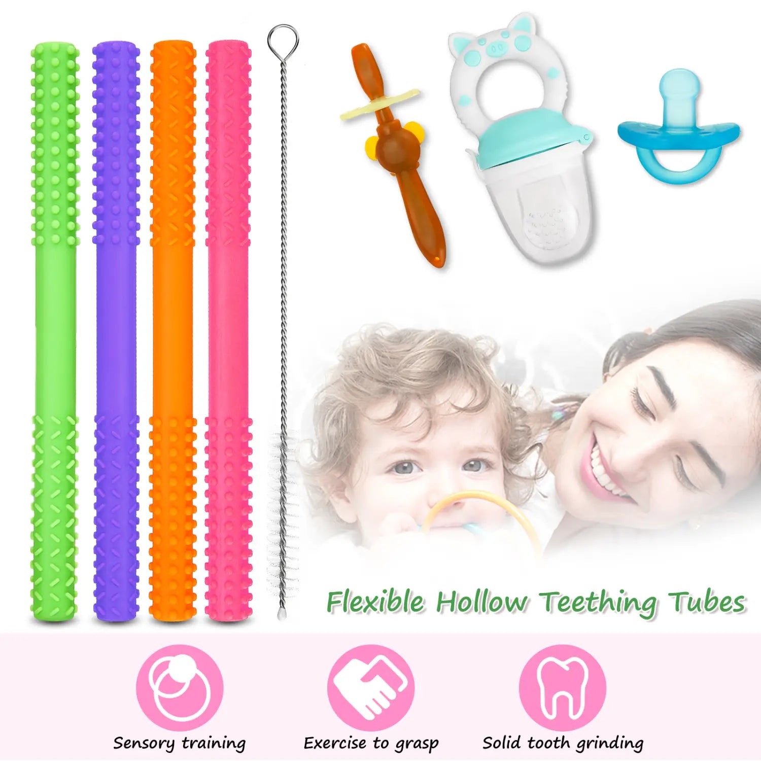 Camtoa Baby Teething Bars Flexible Easy To Hold Silicone