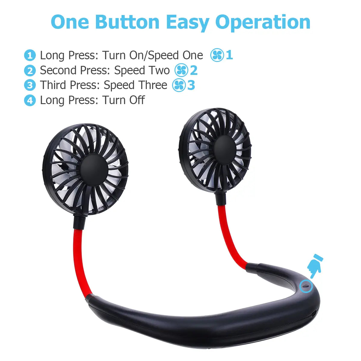 Portable Mini Fan Neckband Lazy Neck Hanging Style Cooling