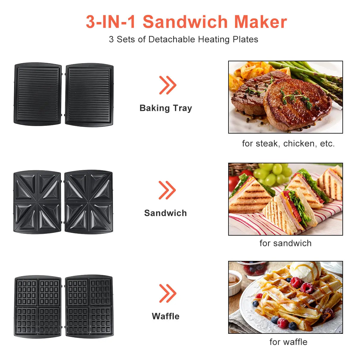 Breakfast Machine - Waffle Steak Sandwich Maker