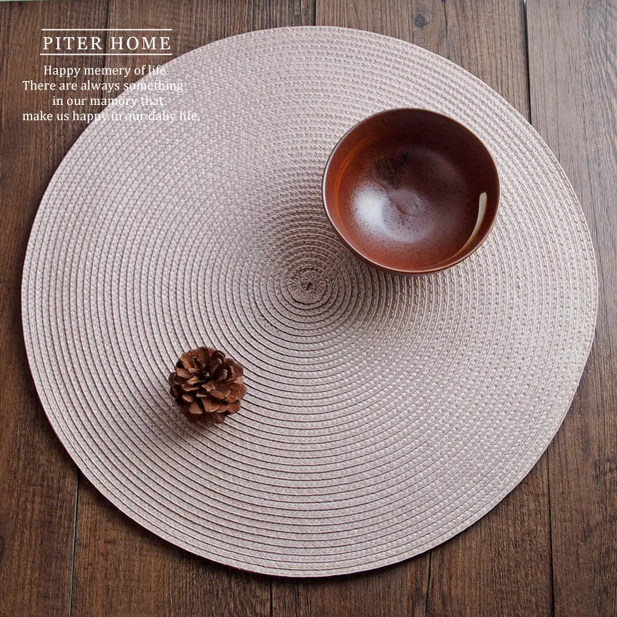 Round Jacquard Non Slip Placemats Table Mat Heat Resistant