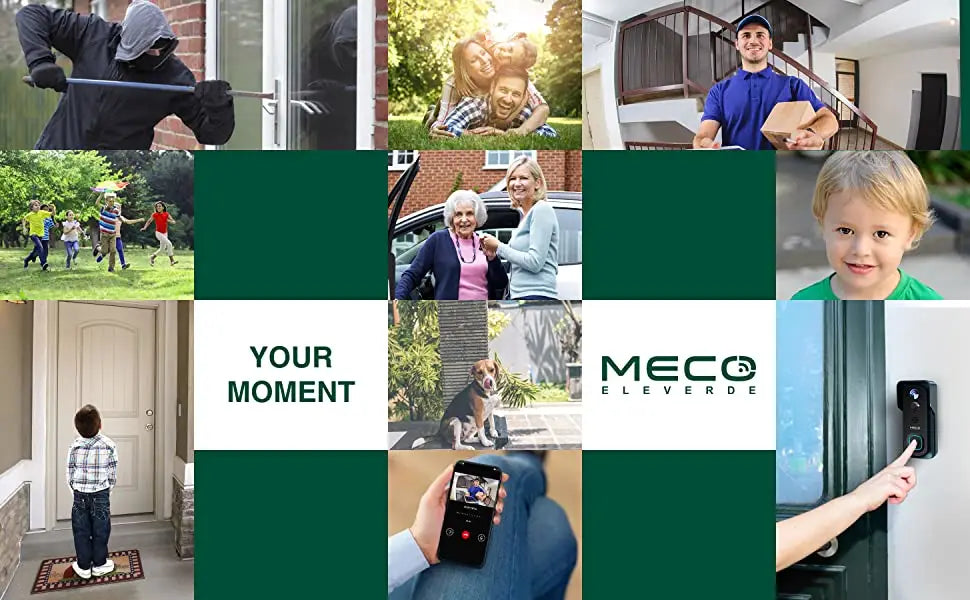 Meco Ele Video Doorbell Wireless 1080p Camera With Free