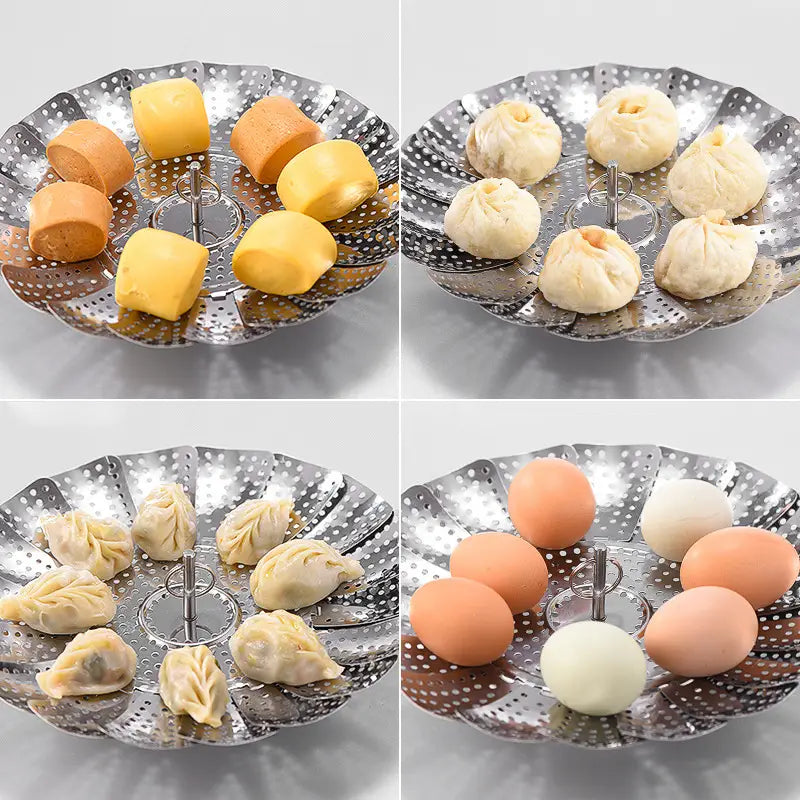 Stainless Steel Household Steamed Bun Steamer Folding Fruit