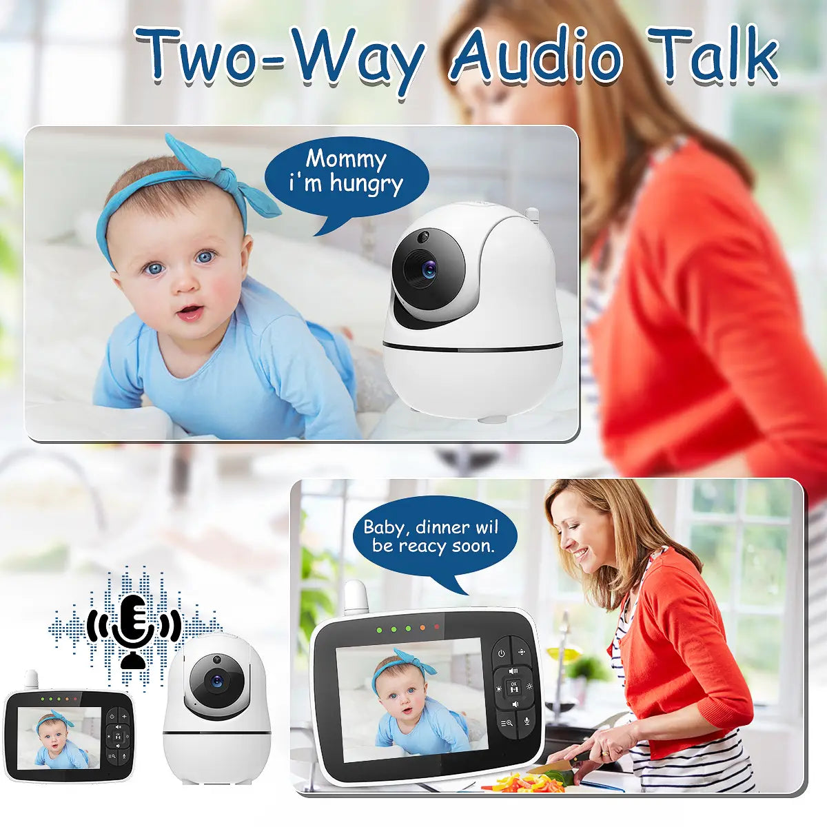 Baby Monitor With Camera 2.4ghz 3.5-inch Lcd Digital Screen