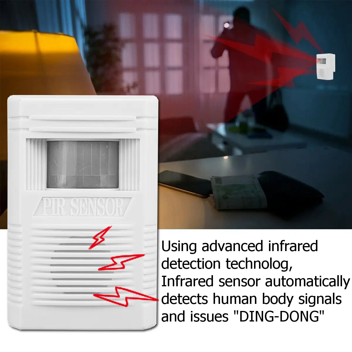 Wireless Pir Motion Sensor Burglar Alarm Ir Security System