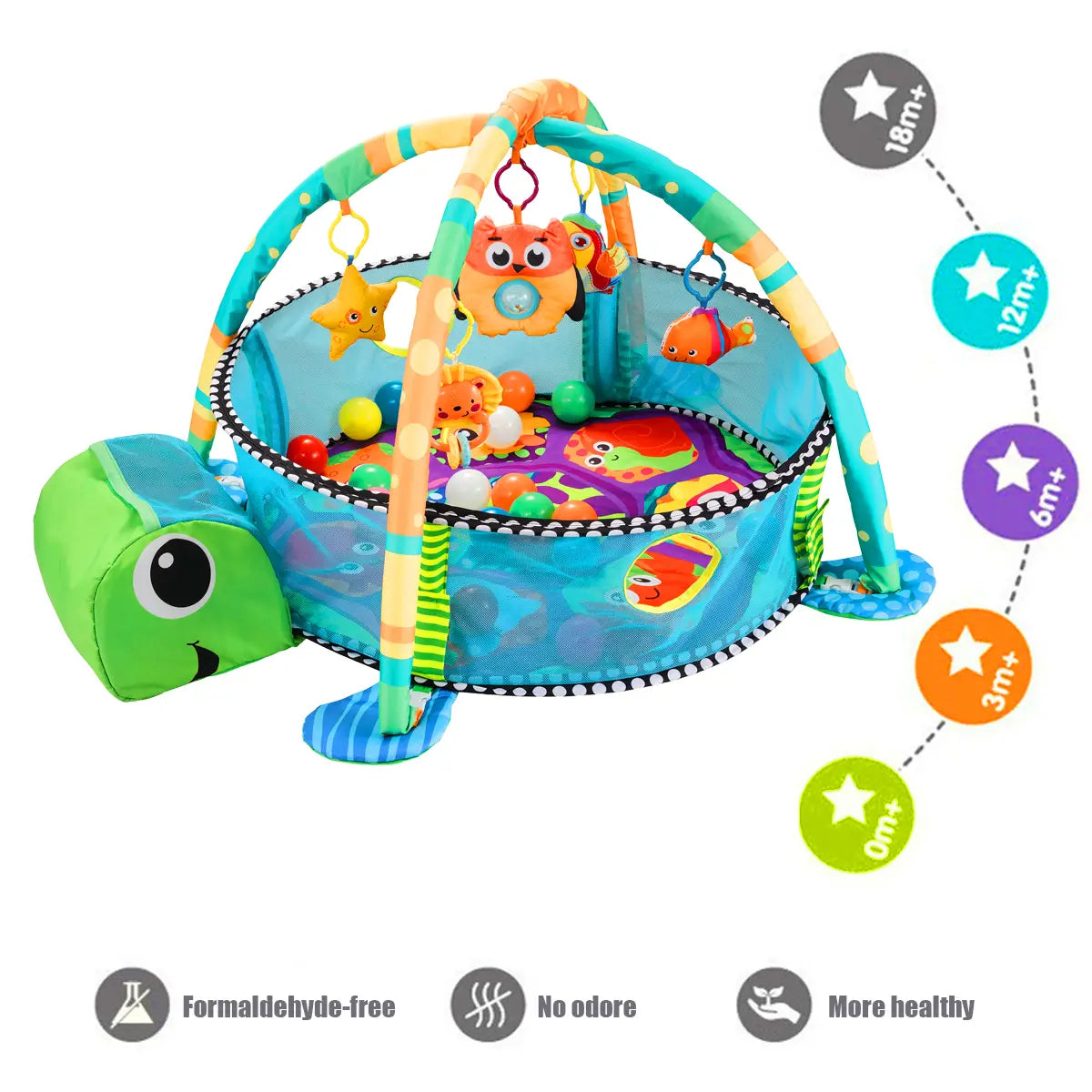 Cute Turtle Baby 3in1 Play Mat For Children Crawling Gym