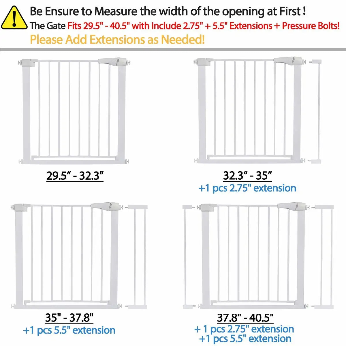 Extra Wide Baby Gate Fences Kids Play Large Pet With Swing