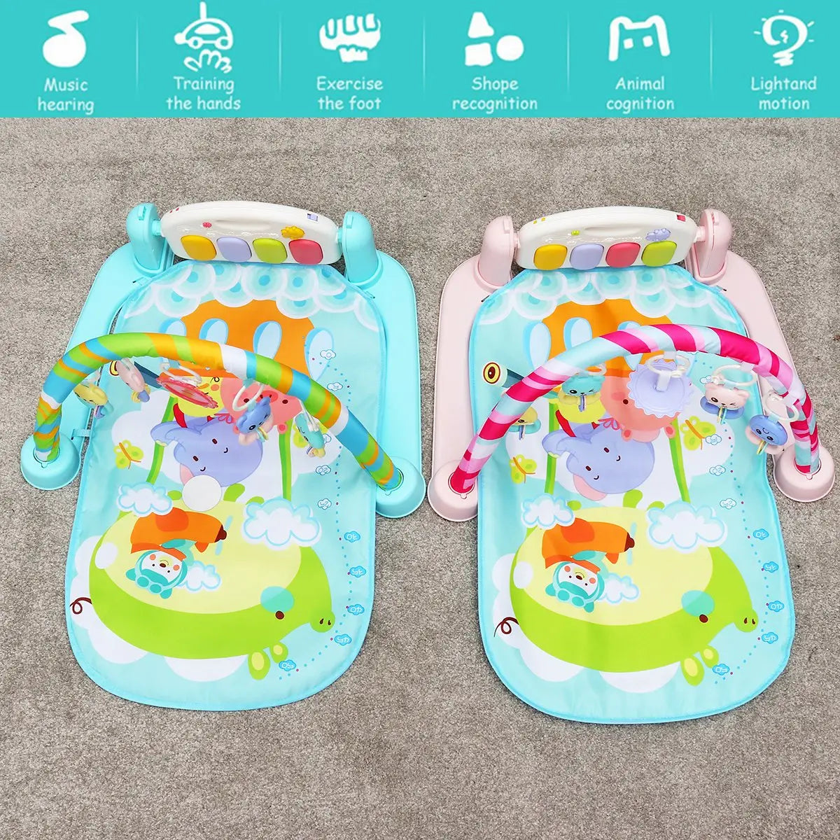 5 In 1 Baby Infant Gym Activity Floor Play Mat Piano Musical