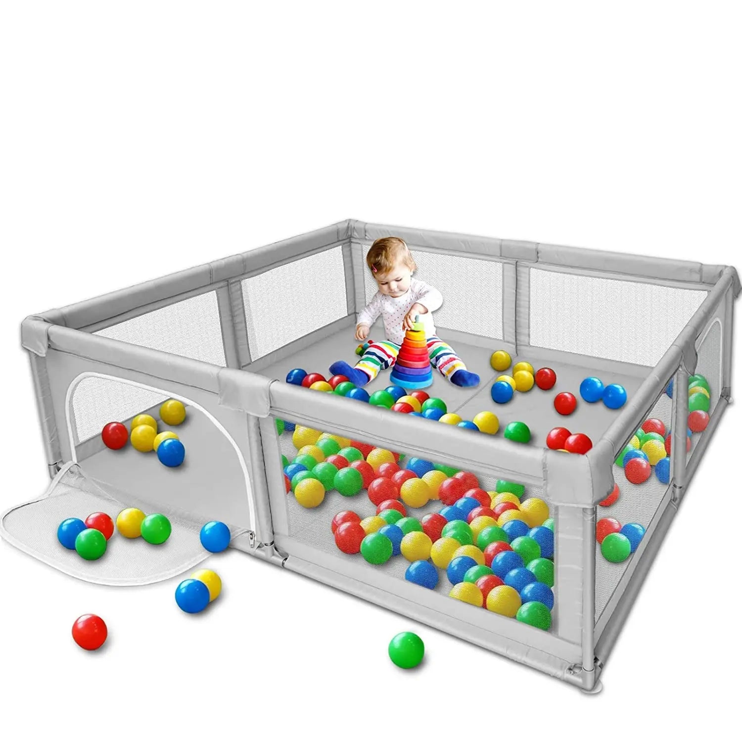 Bioby Baby Playpen 360 Wide View Children Playground Safety