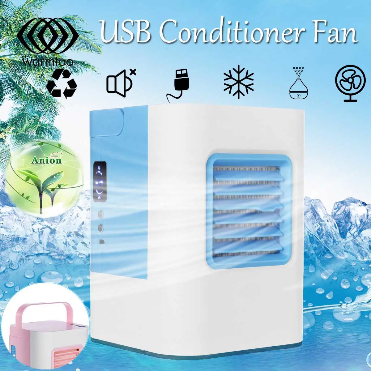 Usb Conditioner Fan Refrigeration Air Personal Space Cooler