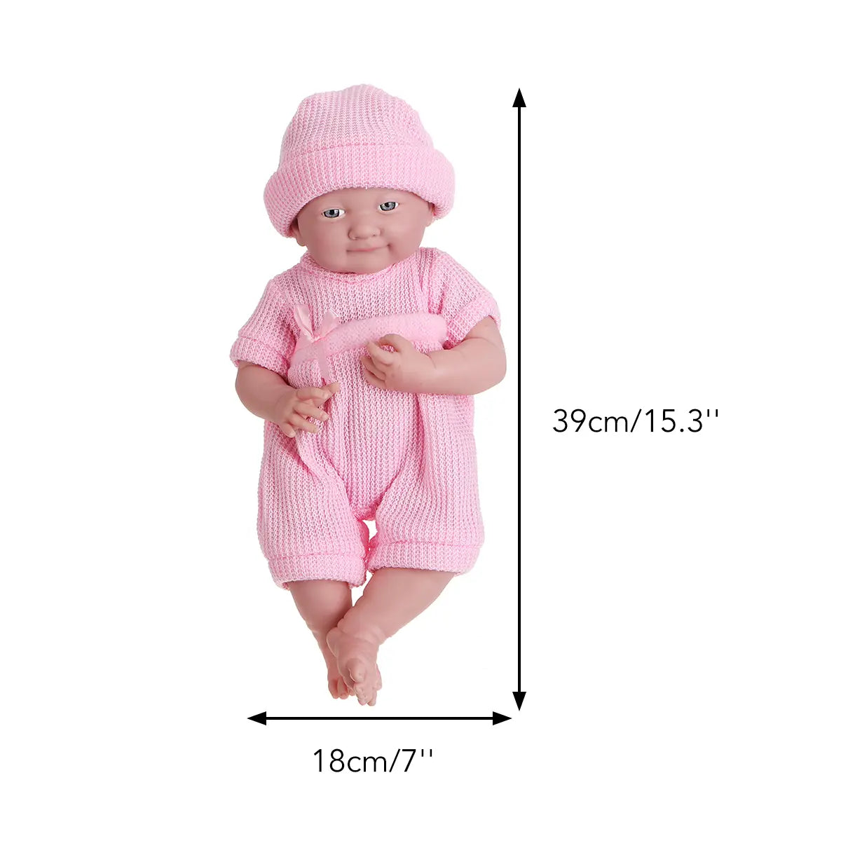 39x18cm Baby Dolls Handmade Design Cloth Body Pva Alive