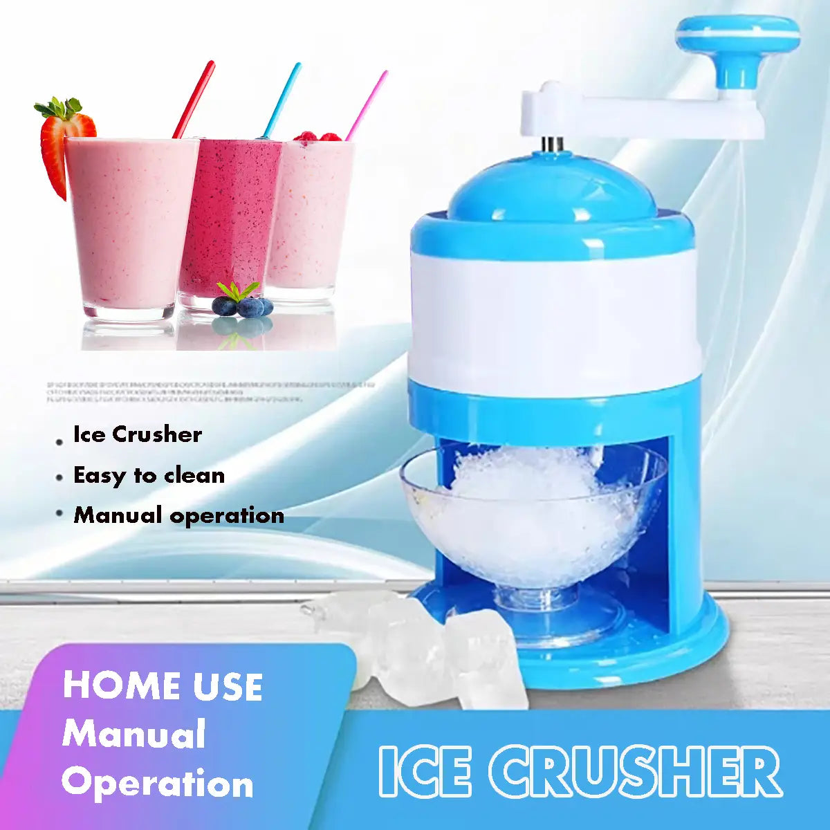 Electric Stainless Steel Ice Crusher Snow Cone Shaver Maker