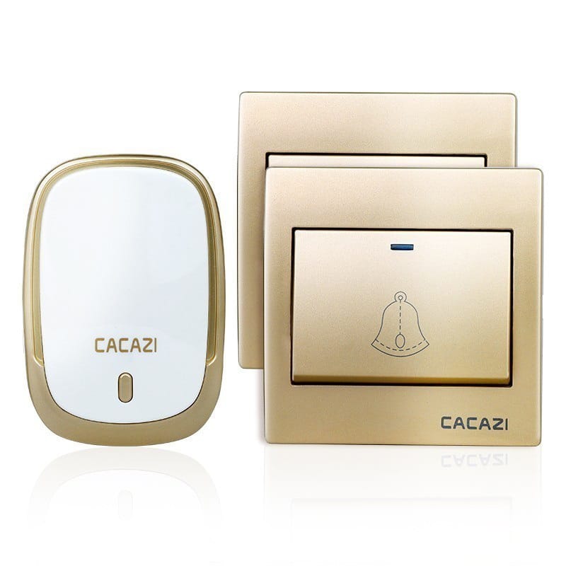 Cacazi Ac110-220v Wireless Doorbell Waterproof 1 Button+1