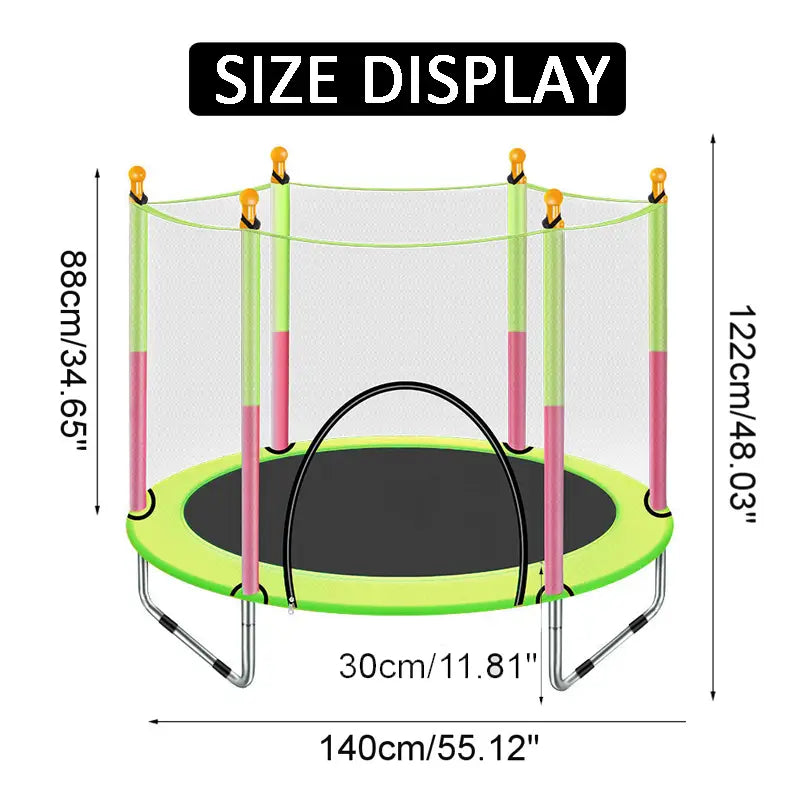 Kids Trampoline With Enclosure Safety Net Jumping Mat Spring