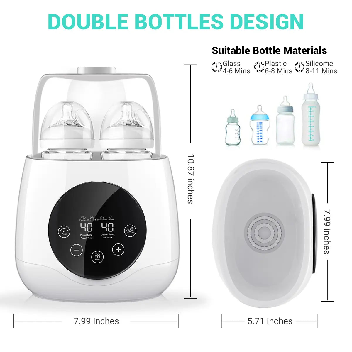 Bioby Baby Bottle Warmer, Eivotor Steam 6-in-1 Double Food