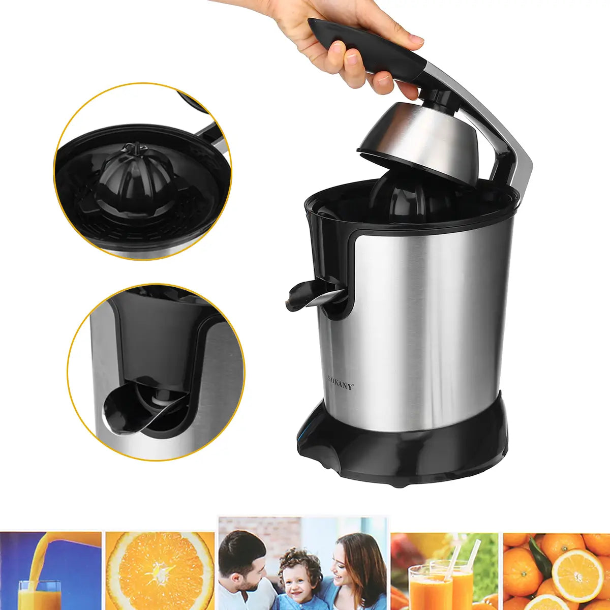 Sokany 618 Electric Juicer Portable Stainless Steel Fruit