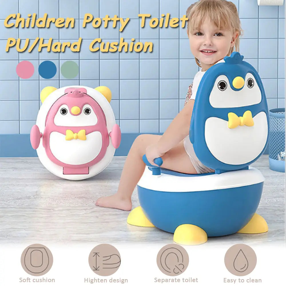 Children Potty Penguin Shape Spatterproof Urine Portable