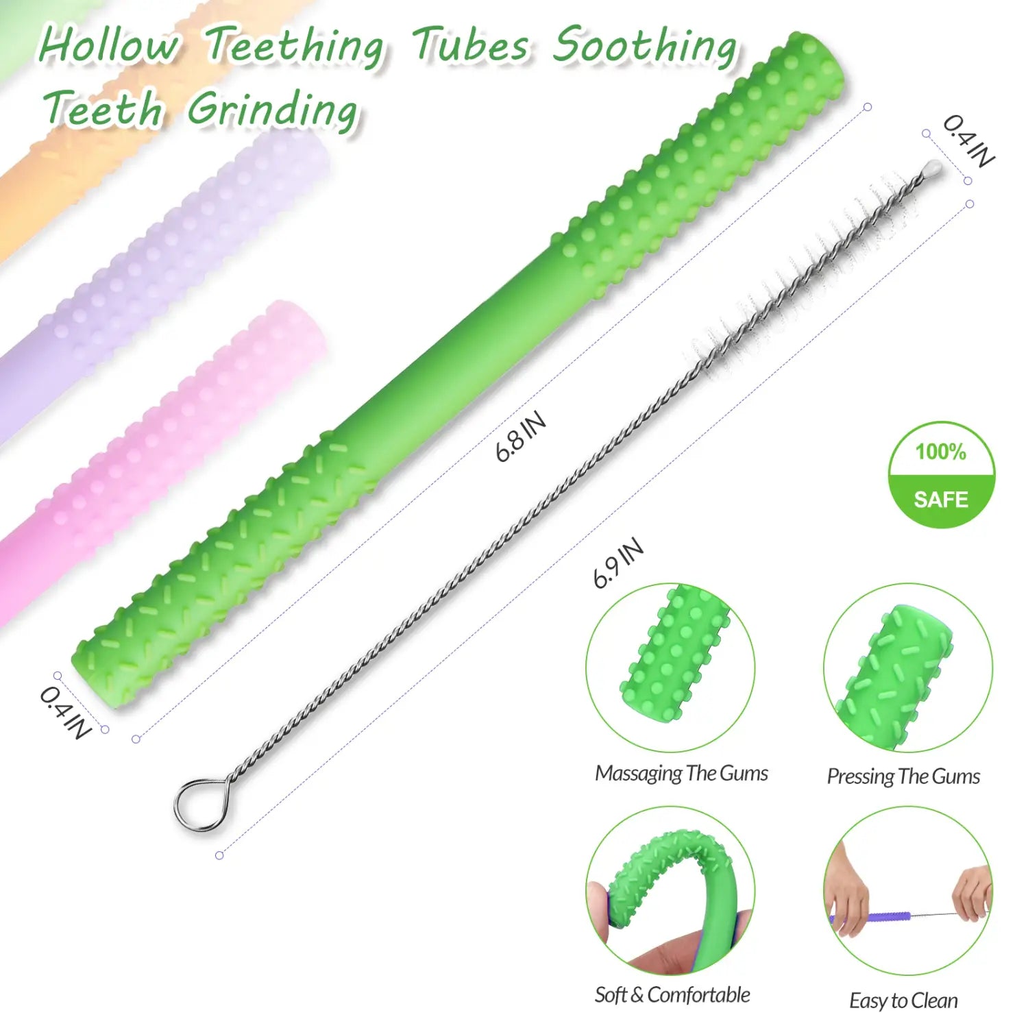 Camtoa Baby Teething Bars Flexible Easy To Hold Silicone