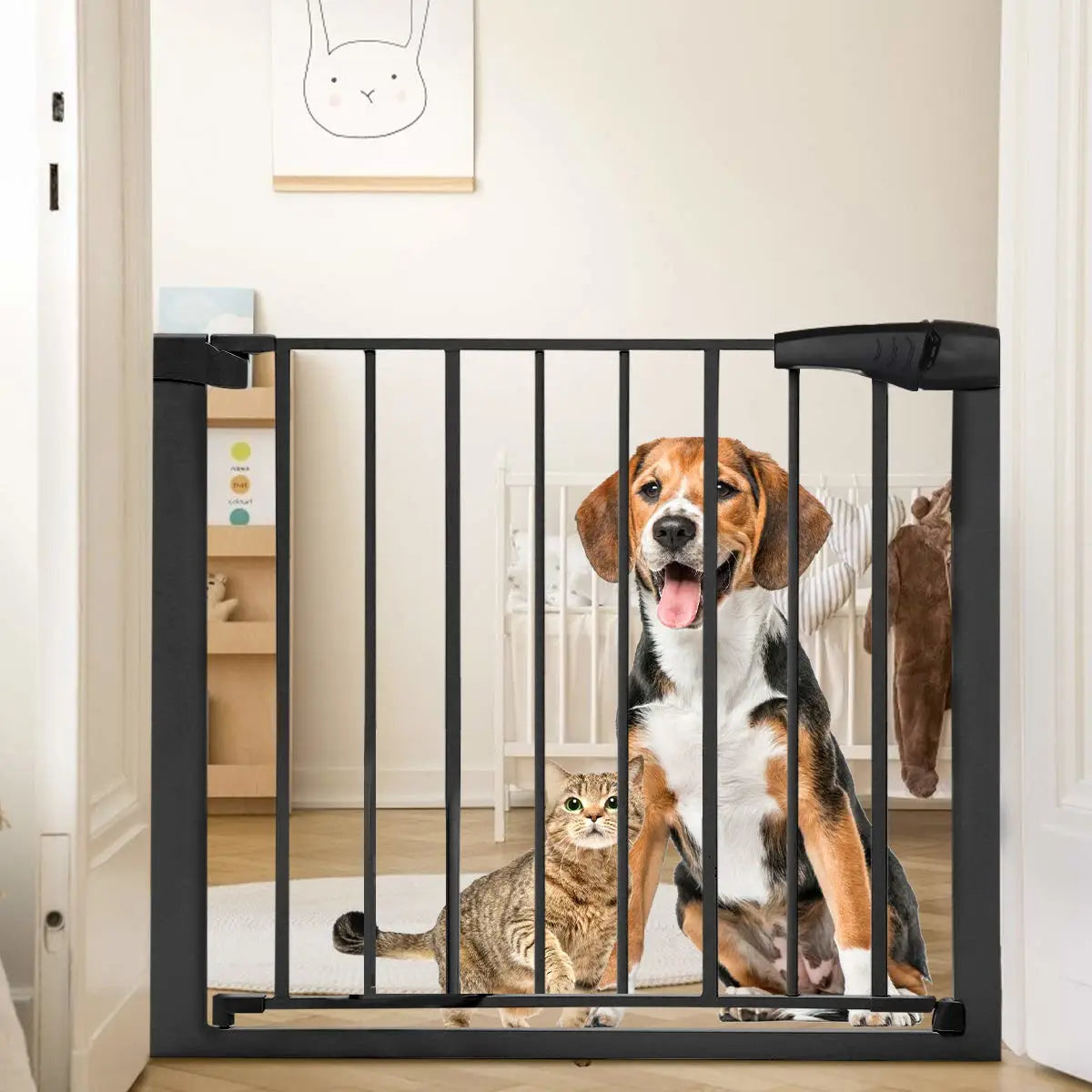 Extra Wide Baby Gate Fences Kids Play Large Pet With Swing
