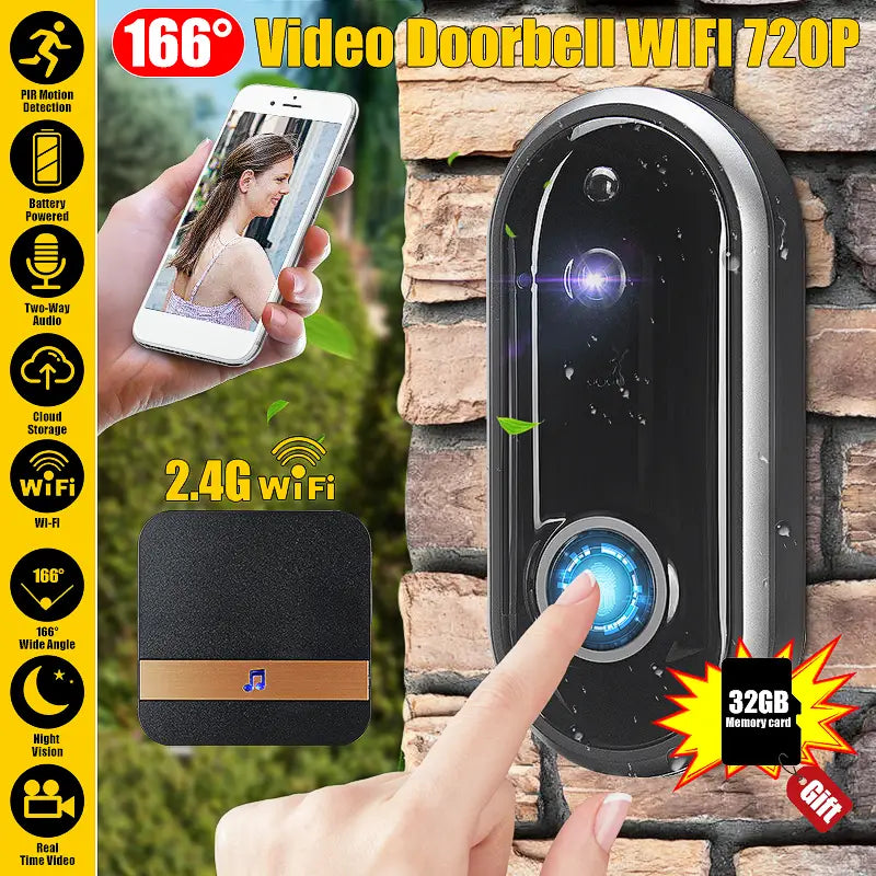 Video Doorbell Camera Wireless Wifi Security Phone Ring Door