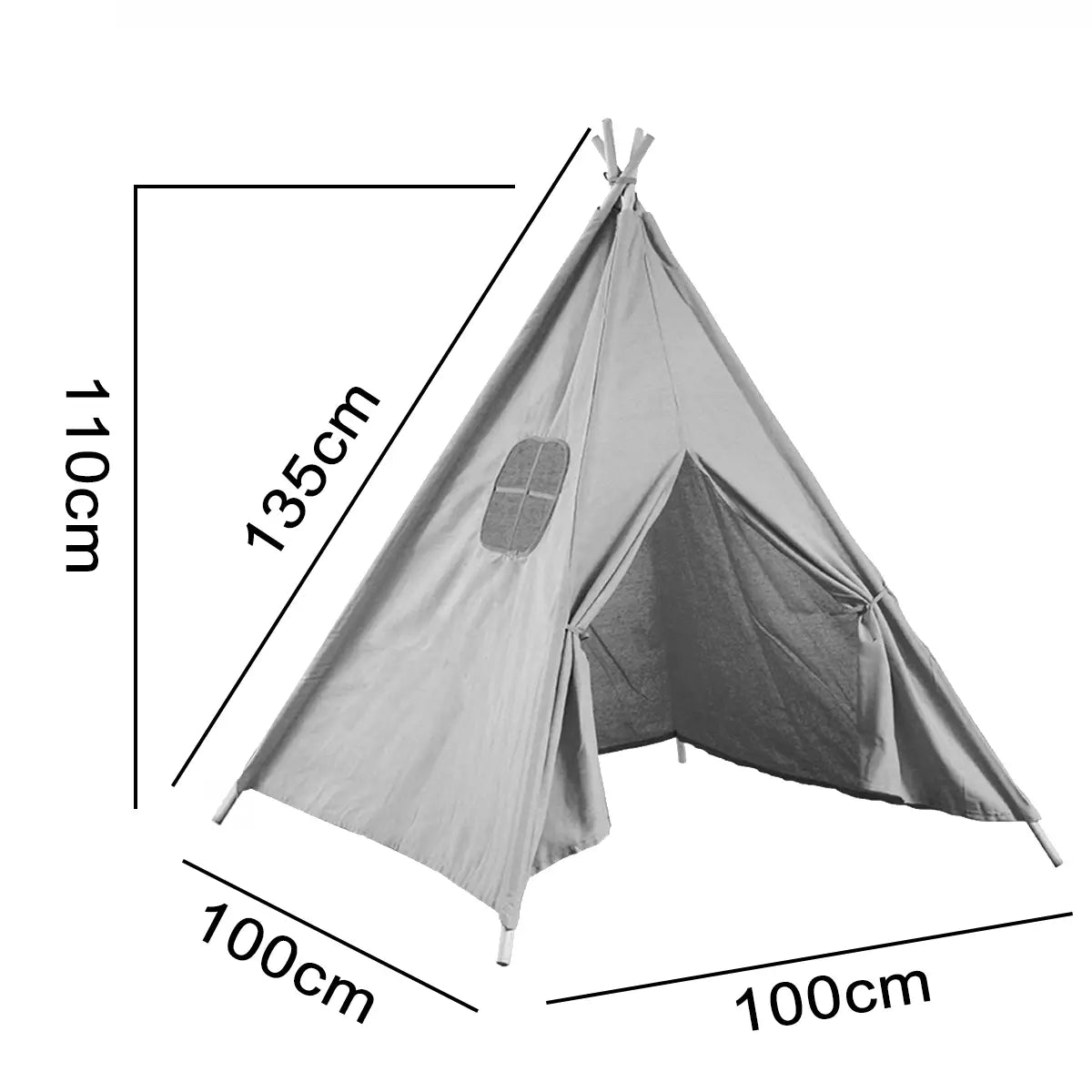 Large Teepee Tent Kids Cotton Canvas Play House Boy Girls