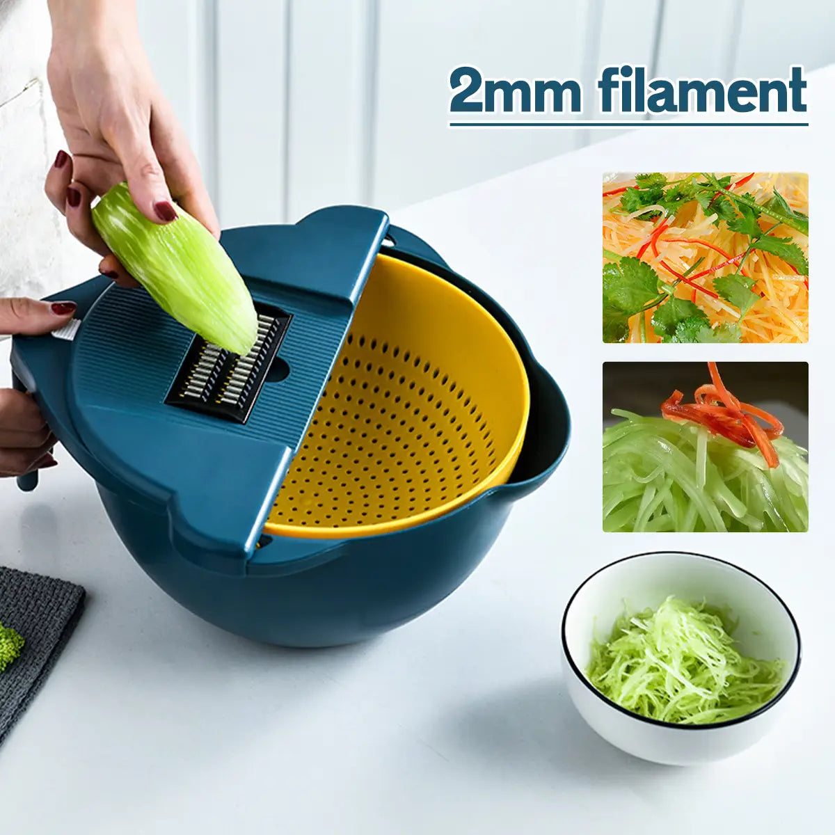 Rotate Vegetable Cutter Peeler Slicer Drain Basket