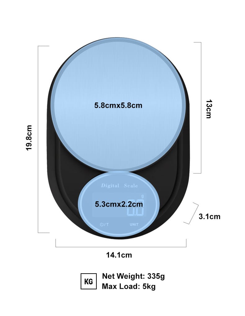 Mini Kitchen Scale 5kg/0.1g Electronic Measuring