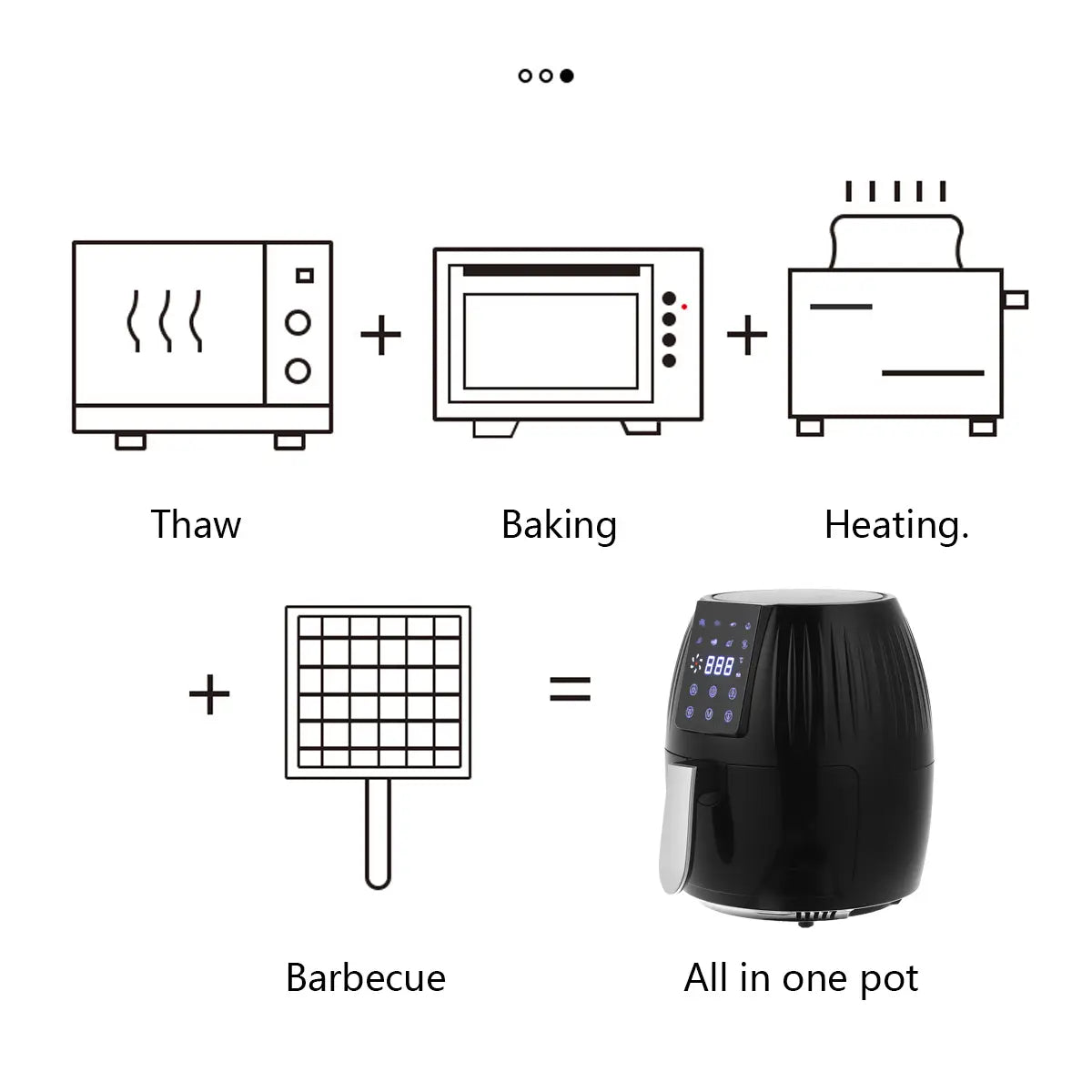 Electric Hot Air Fryer - 5.5l Oilless Cooker