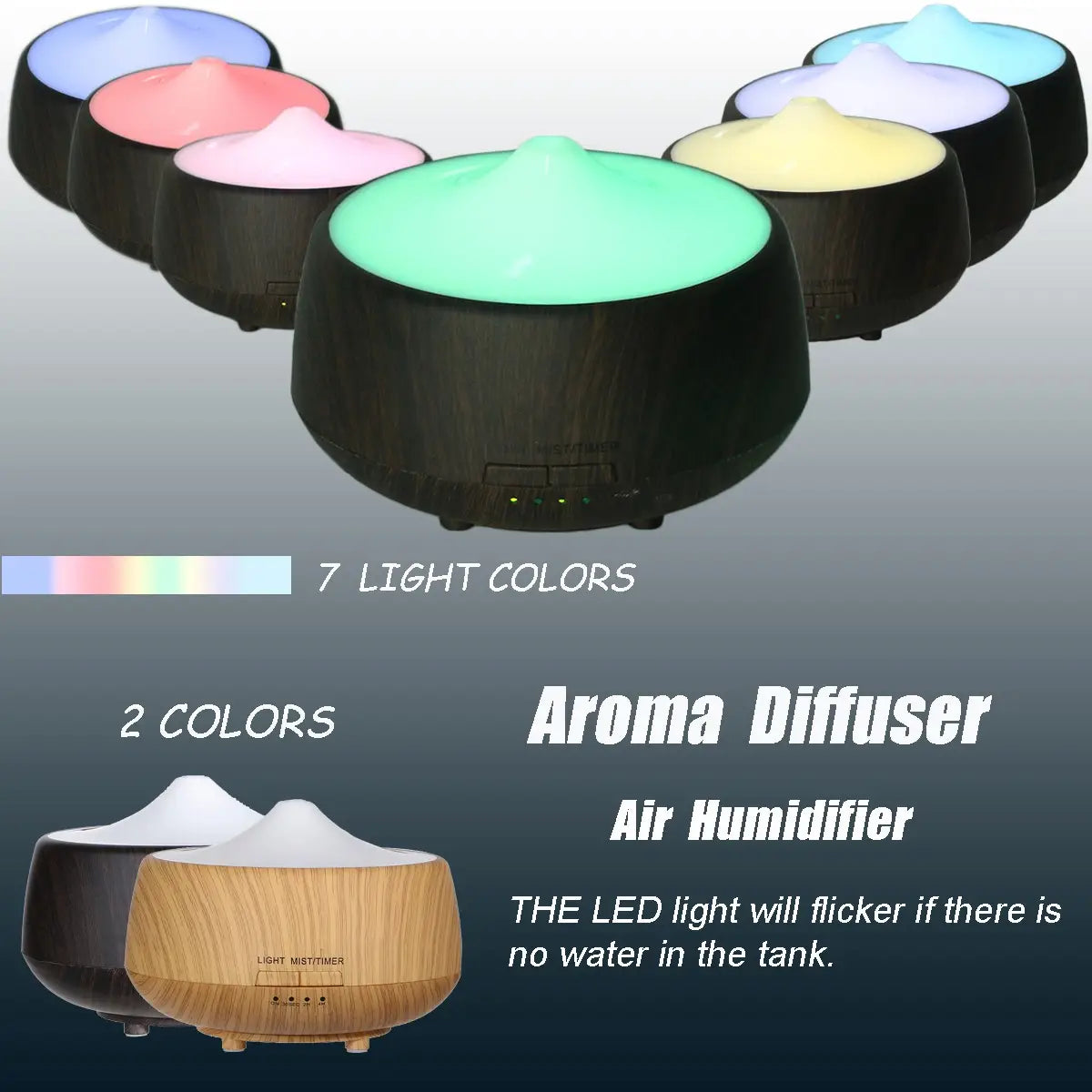 110-240v 7 Color Led Ultrasonic Air Humidifier Aroma