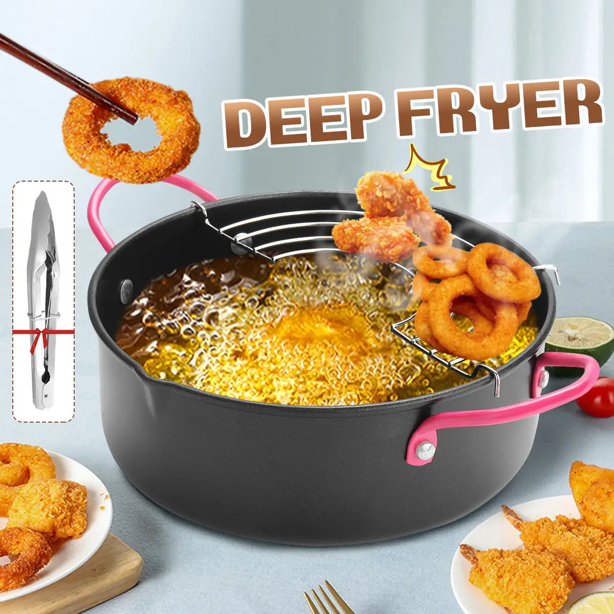 Portable Deep Fryer Pot Basket Frying Pots For Japanese