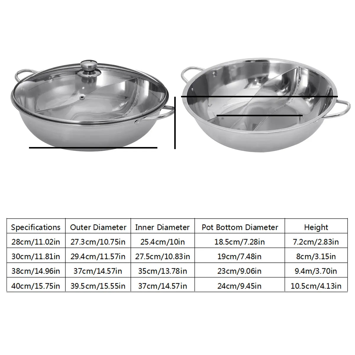 Dual-sided Steel Hot Pot, Cookware, Induction Ready
