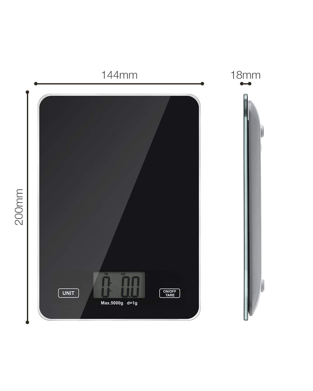 Kitchen Toughened Glass Scale 1g/5kg Lcd Display Baking Tool