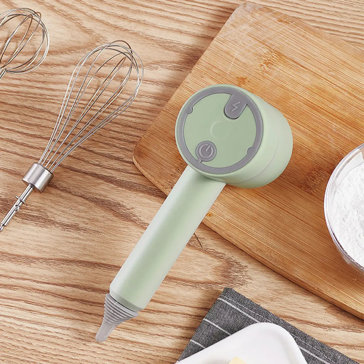 Wireless Hand Mixer 3 Speeds Double Stirring Head Design