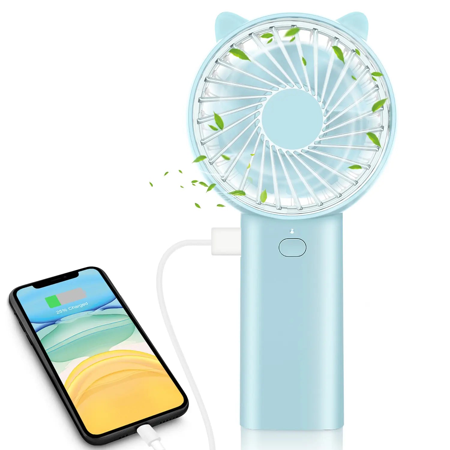 Mini Usb Fan Small Standing 4 Speeds 4000mah Rechargeable
