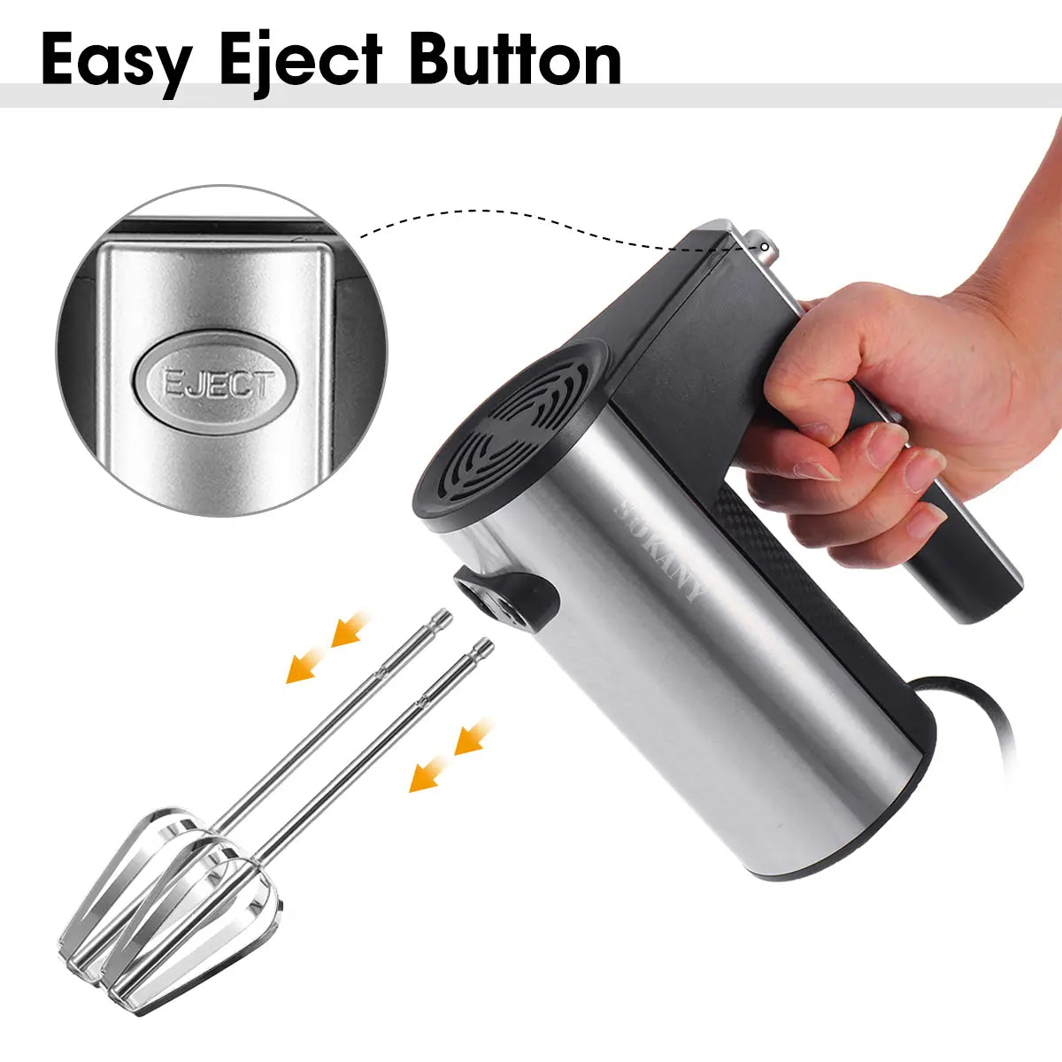 Sokany 6638 300w 220v 5 Speed Electric Hand Mixer Whisk Egg