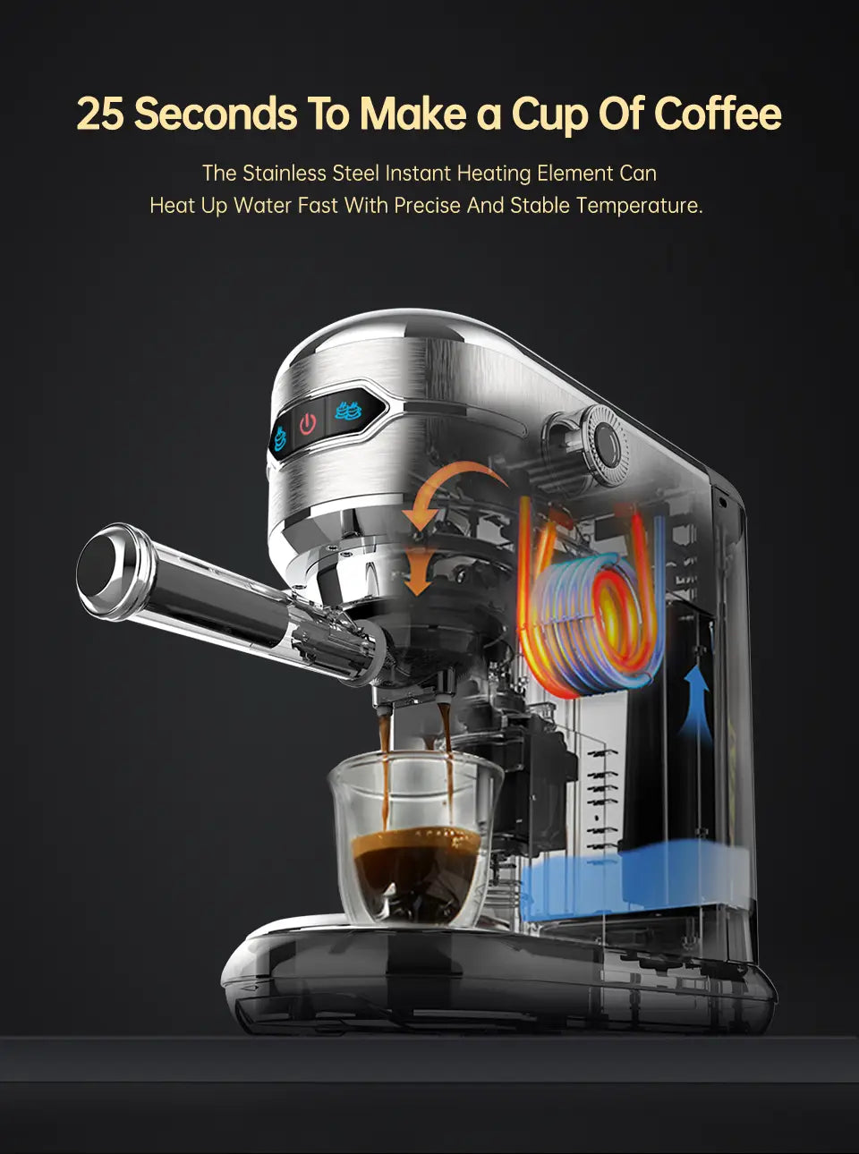 Hibrew H11 Semi Automatic Espresso Machine 1450w 1.1l 19bar