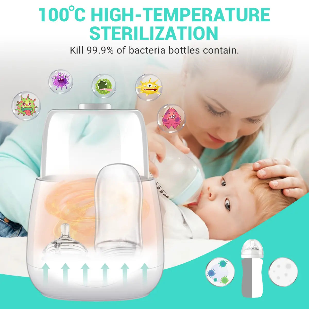 Bioby Baby Bottle Warmer, Eivotor Steam 6-in-1 Double Food