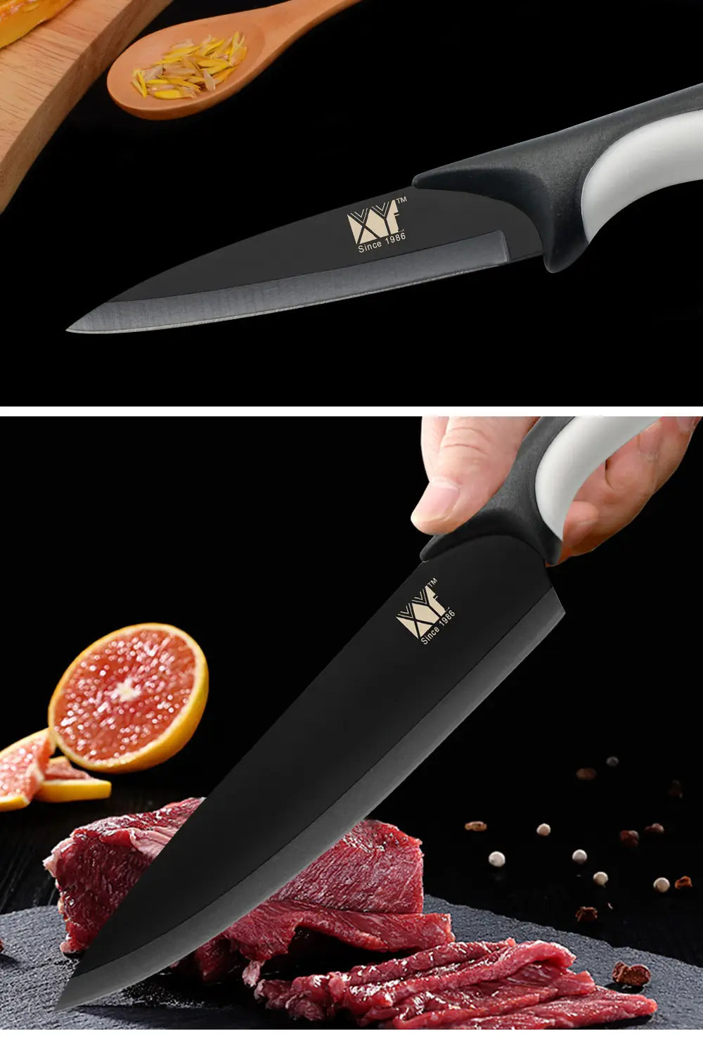 Kitchen Steel Cutter Set - Chef Santoku Slicing