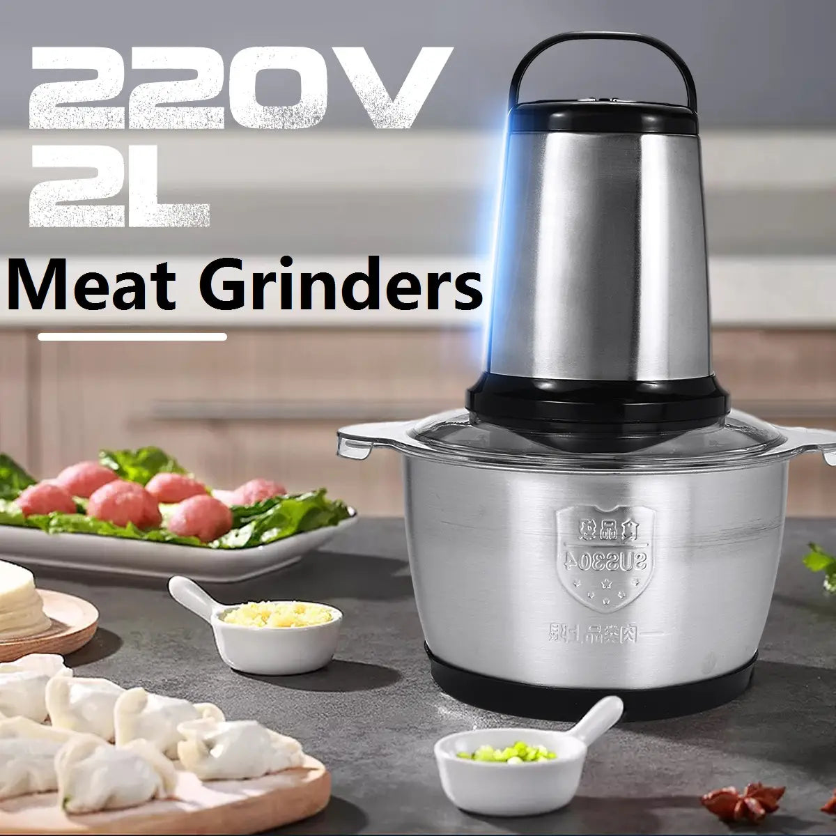 220v Electric Blender Food Chopper Meat Grinder 500w