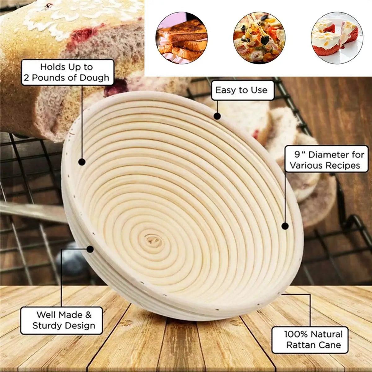 Bread Baking Tool Kits 9 Inch Banneton Proofing Basket