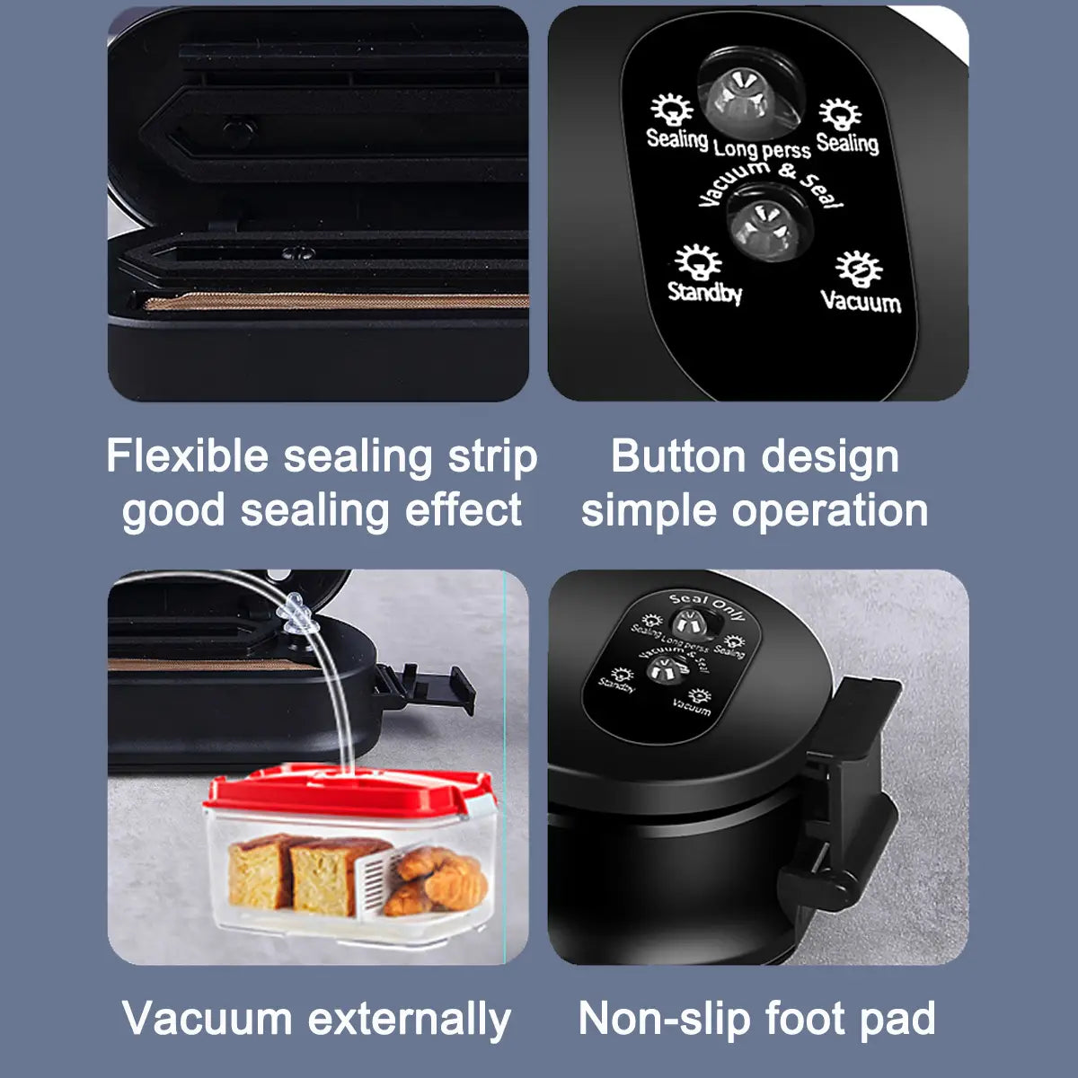 Electric Food Vacuum Sealer Powerful Motor Quick Sealing 3