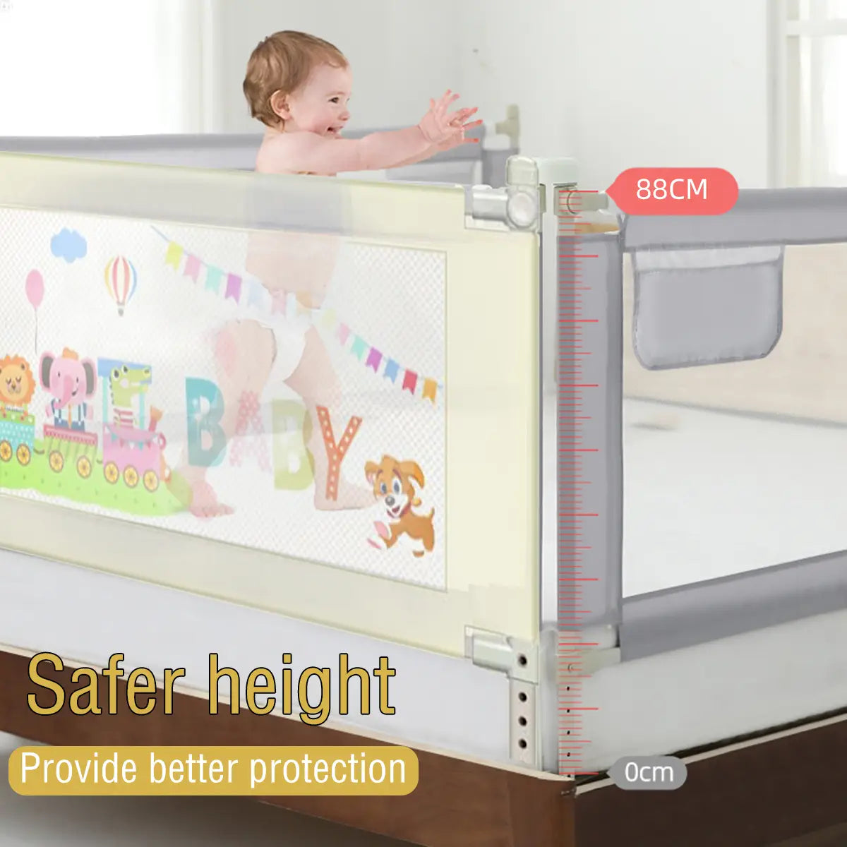 Intelligent Seven-speed Adjustable Baby Bed Fence Anti-fall