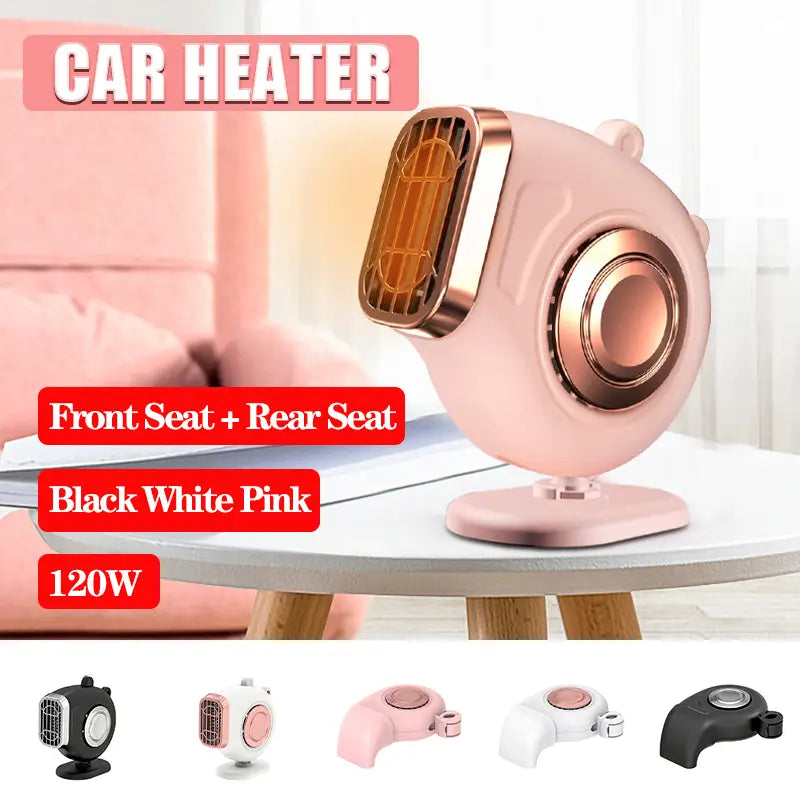 120w Car Heater Defrosting Electric Fan 360 Rotating Rapid