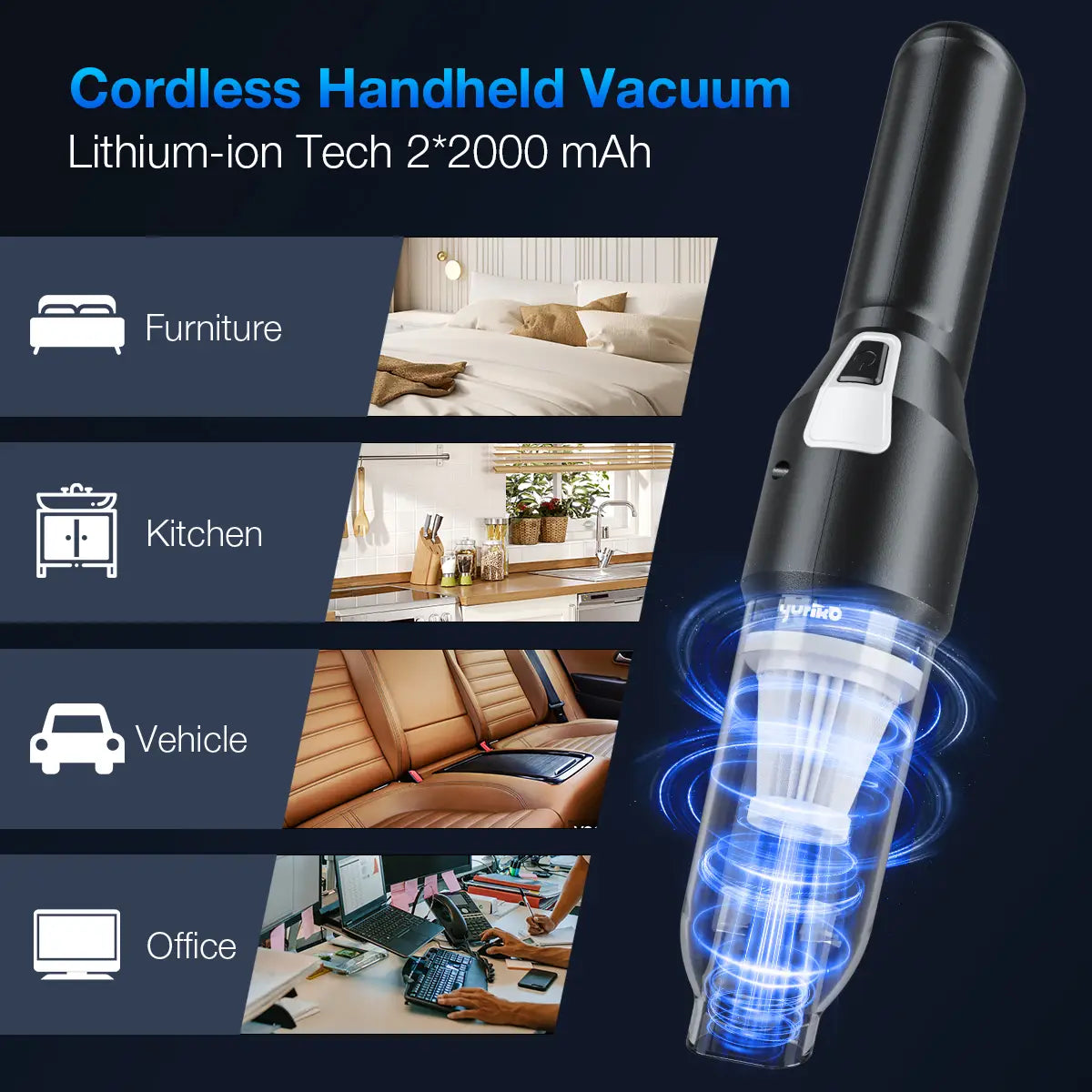 Yuriko Yk-vc01 Handheld Wireless Multi-purpose Vacuum