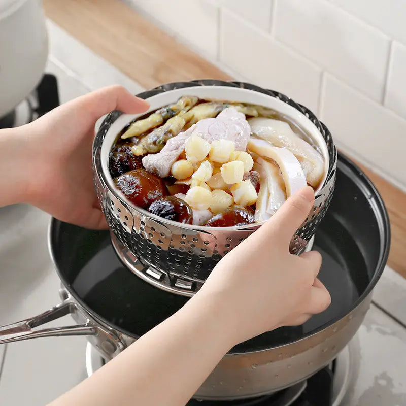 Stainless Steel Household Steamed Bun Steamer Folding Fruit