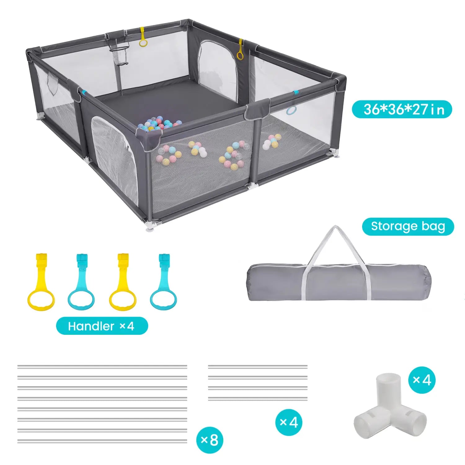 Bioby Baby Playpen 360 Wide View Children Playground Safety